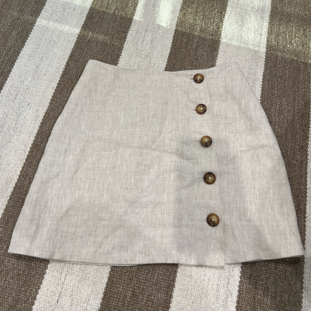 Reformation Mini Linen Skirt Size 6